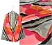 ULRIKE Oblong Flat Crepe Silk Scarf - A rainbow of multiple warm and cool reds, empha...