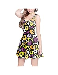 Stretchy Polyester/Spandex Fit-and-Flare Sleeveless Skater Dress 