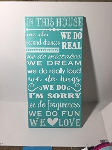 Painted canvas sign - house rules sign - family rules sign - in this house we do sign - new home housewarming gift - first home gift