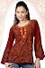 Spicy Burgundy long sleeves Kurti/Tunic with nechline handwork