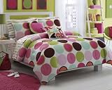 Roxy Go See Dots Twin XL Bed in a Bag and Toss Pillows