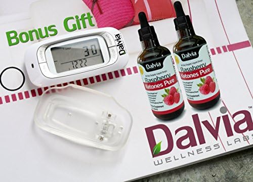 Raspberry Ketones Pure Drops 200mg - with Bonus FREE 3D Pedometer (Twin Pack Bottles)