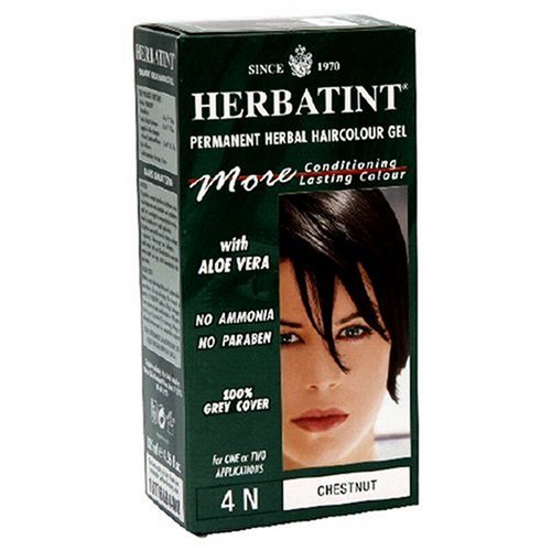 Herbatint Permanent Herbal Haircolour Gel, with Aloe Vera, 4N, Chestnut, 4.56-Ounces (Pack... by Aloe Vera Gel