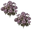 TWO 23" Hydrangea Artificial Flower Bushes (Lavender) for Home, Garden and Decoration