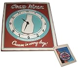 Cold Milk Neon Tin Clock