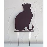 ガーデンスティック：シッティングキャットCIE-611[全体高さ61.5cm][猫]