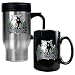 Minnesota Timberwolves NBA Stainless Steel Travel Mug & Black Ceramic Mug Set - Primary Logo by Great American Products