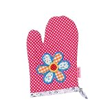 rice Topfhandschuh rot Blumen