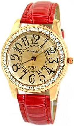 YOYO Miss Han Ban decorative belt fashion watches Seiko watches disc inlay diamond watches student fashion trends-Red