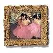 Dancers in Pink - Gold Frame Magnet with pop-out easel (2-3/4" x 2-1/2")