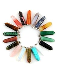 From Amazon.com. Click for details:
 Art and Craft Supply: 12pcs Healing Pointed Chakra Beads Pendants Point Bullet Shape Quartz Crystal Teardrop Stone Random Color Beads Pendant (Mixed Color) - Cmidy Art and Craft Supply: 12pcs Healing Pointed Chakra Beads Pendants Point Bullet Shape Quartz Crystal Teardrop Stone Random Color Beads Pendant (Mixed Color) - Cmidy