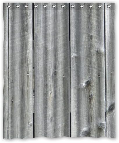 Unknown Travel Mouldproof Bath Curtain Print Vintage Rustic Brown Faux Wood Shower Curtains Waterproof 152x182cm With 12 Hooks