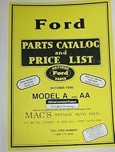 Amazon.com : Ford Parts Catalog and Price List (Antique Ford Parts) October 1996 Model A and AA