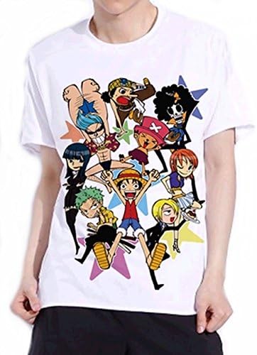 One Piece Short Sleeves Printing T-Shirt Tee (XL (US L), White)