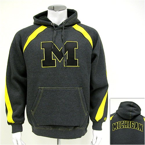 Buy Michigan Wolverines Charcoal Varsity Hooded Sweatshirt by Colosseum now!