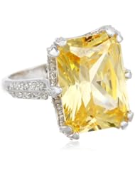 CZ by Kenneth Jay Lane "Classic" 14 Cttw Emerald Cubic Zirconia Radiant Pave Statement Ring, Size 7