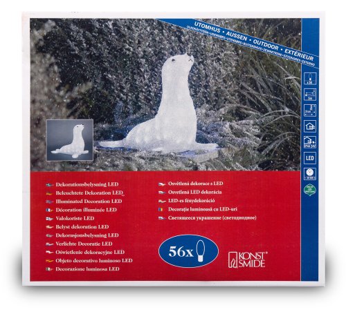 Konstsmide 6151-203 LED Acryl Seehund (56 kalt wei&szlig;e Dioden, 24V Au&szlig;entrafo, 3.36W, transp Preisvergleich