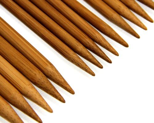 Carbonized Patina 8" Double Point Bamboo Knitting Needles 14 Sizes (70 Pieces)