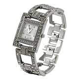 Geneva Platinum Marcasite Antique Ladies Watch by Geneva