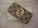 Luxury GG iPhone 4 4s Coffee Brown Canvas & Gold Interlocking GG Monogram Logo Case Cover