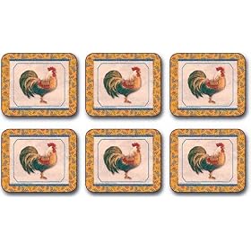 Click here to buy Jason D2111 Provencal Rooster Coasters, Set of 6 by Jason.