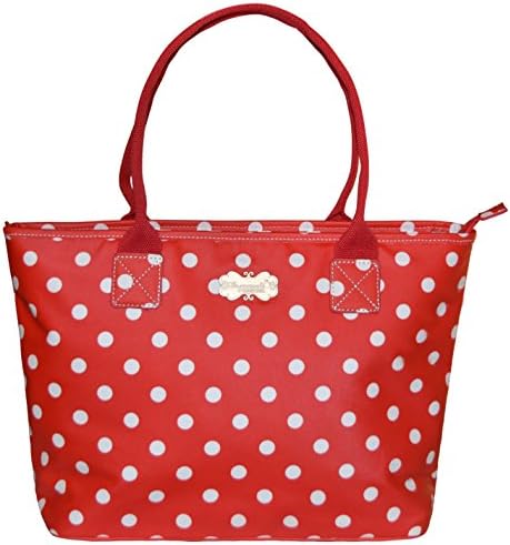 Shoulder Bag For Women Large Floral Top-Handle Shoulder Handbag Purse Waterproof (Red Polka Dot)