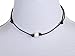 White Pearl Choker Adjustable with Black Leather Cord, 12.5