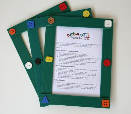 Childrens Toyshop  Toys : Kids Art Frames - Button Frames - Green Lightweight Plastic Frames - Standard Size