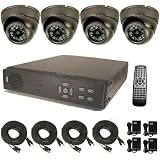 USA Security Store --- 4 Sharp CCD Day/Night Vision Color Cameras with 4 CH Security Surveillance DVR System Built-in 500GB HDD, Included 4x65FT video cables and Power Supplies KIT