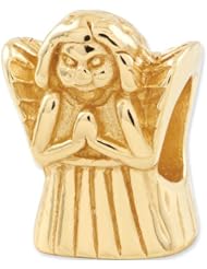 Reflection Beads Silver Gold Plated Praying Angel Religious Bead