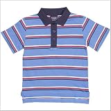 Boys Stripe Short Sleeve Jersey Polo-Dk-Sky-6