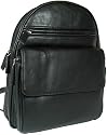New ladies/girls Visconti black soft leather backpack organiser bag 01433