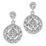 Eva Longoria Dangling circle petite cz diamond silver earrings