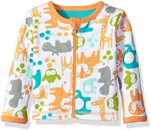 Boppy Apparel Baby Reversible Cardigan Printed, Turquoise, 9 Months