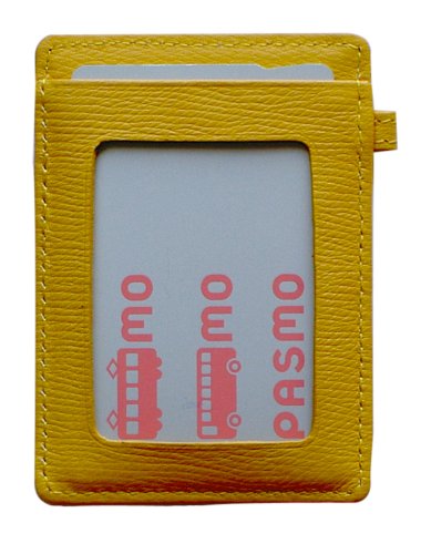 Cover image : アイクレバー 単パスケース 牛革 黄 水しぼ 窓付 TY-ic703Y