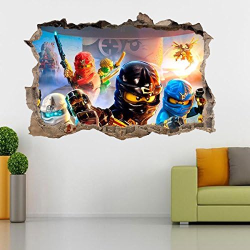 Perfect LEGO NINJAGO Wall 3D Decal Removable Graphic Wall Sticker Mural 25"x 16.5"