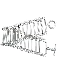 Sterling Silver Bar Bracelet Toggle Clasp Handmade 1 1/4 inch wide , sizes 8, 8.5 & 9 inch