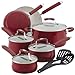 Paula Deen Savannah Nonstick Cookware Set / Pots and Pans Set - 12 Piece, Red