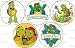 Set of 5 FRANKLIN Pinback Buttons 1.25 Pins TURTLE Paulette Bourgeois