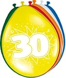8 LUFTBALLONS 30.GEBURTSTAG BUNT GEMISCHT - Folat
