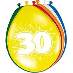 8 Luftballons Zahl 30 Geburtstag bunt