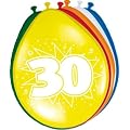 8 Luftballons Zahl 30 Geburtstag bunt