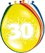 8 Luftballons Zahl 30 Geburtstag bunt