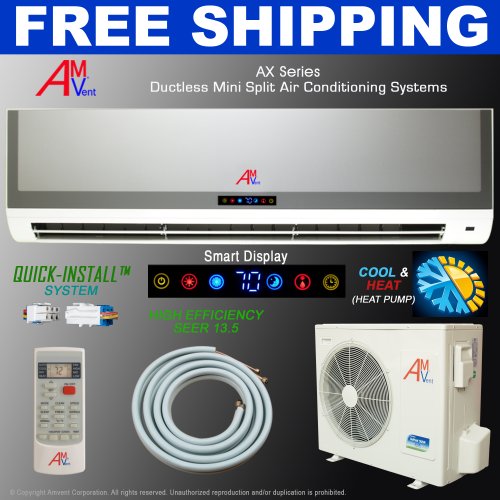 18000 BTU 1.5 Ton Ductless Mini Split Air Conditioner Unit Ac System Heat Pump + Free Shipping + Free Installation Kit