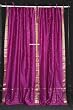 Tie Top Violet Red Silk Sari fabric Drapes, Panels, Curtains