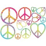 DCWV Wall Art Peace Signs, Girl, Peel-Stick, Multi