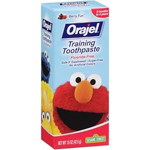 Orajel Toddler Training Toothpaste, Sesame Street Elmo, Berry Fun Flavor 1.5 Oz (Pack of 3)