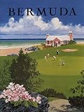 BERMUDA ISLAND GOLF BEACH TOURISM TRAVEL SMALL VINTAGE POSTER REPRO