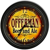 OFFERMAN 'S Beer and Ale Cascading Pub Wall Clock