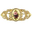 Vintage Collection Gold Tone Filigree Roses Motif Pearl Brooch